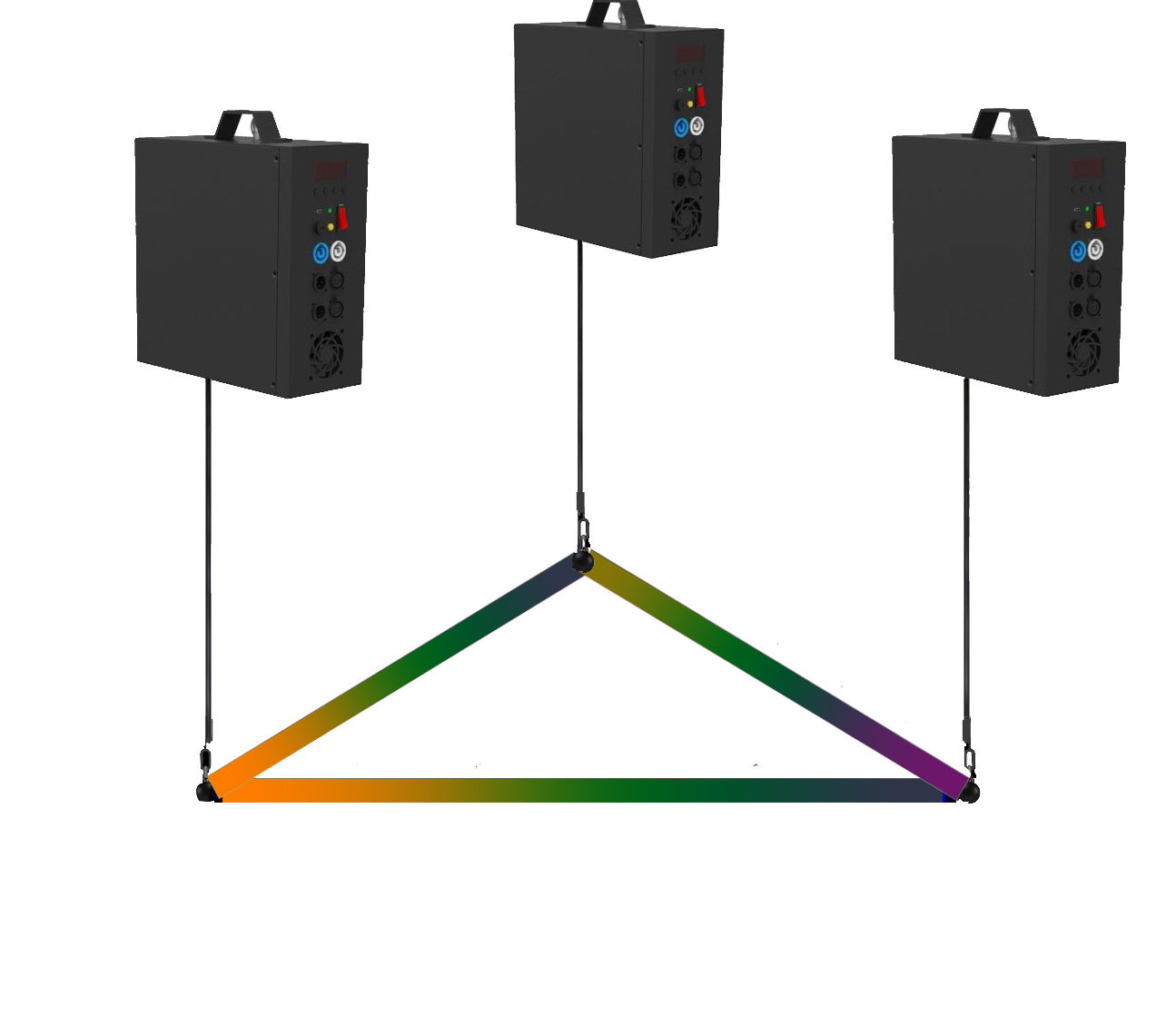 Kinetic led  triangle tube light multi color
